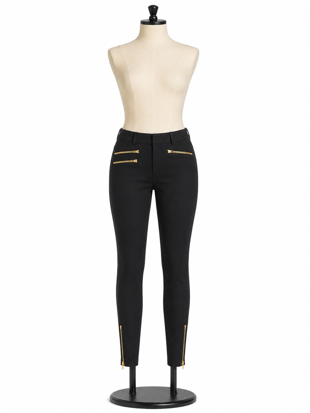 Black Women's Slim Zip-Accent Pants